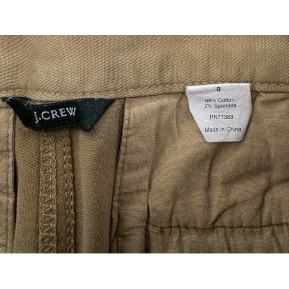 J Crew Skinny Moto Pants‎ Womens 0 Khaki Tan Stretch Twill Knit Minimalist 28x28